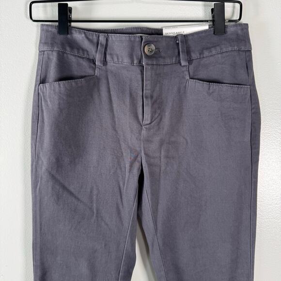 NWT Loft Women's Gray Stretch High Rise Ankle Skinny Jeans Petite Size 0P - Picture 2 of 13